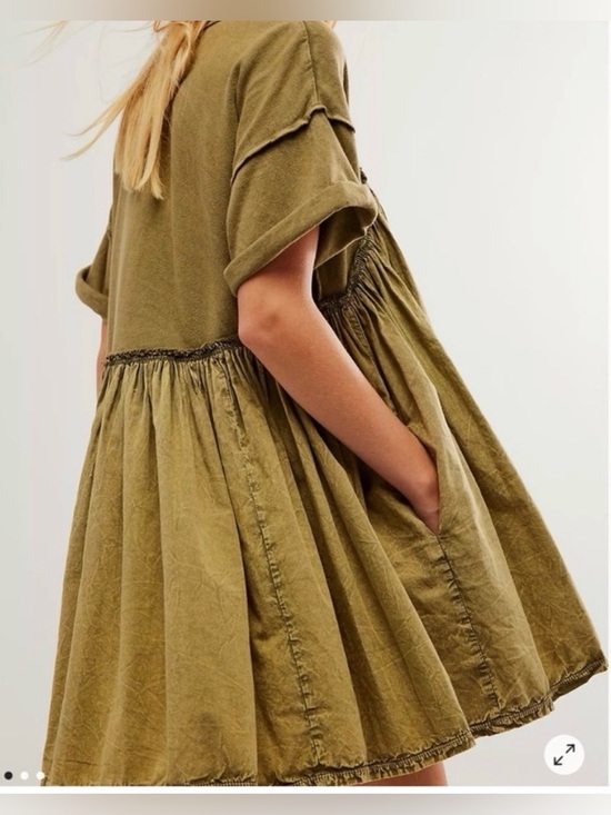Free People Dresses & Skirts - Free People Olive Green Short Babydoll Catalina Dress